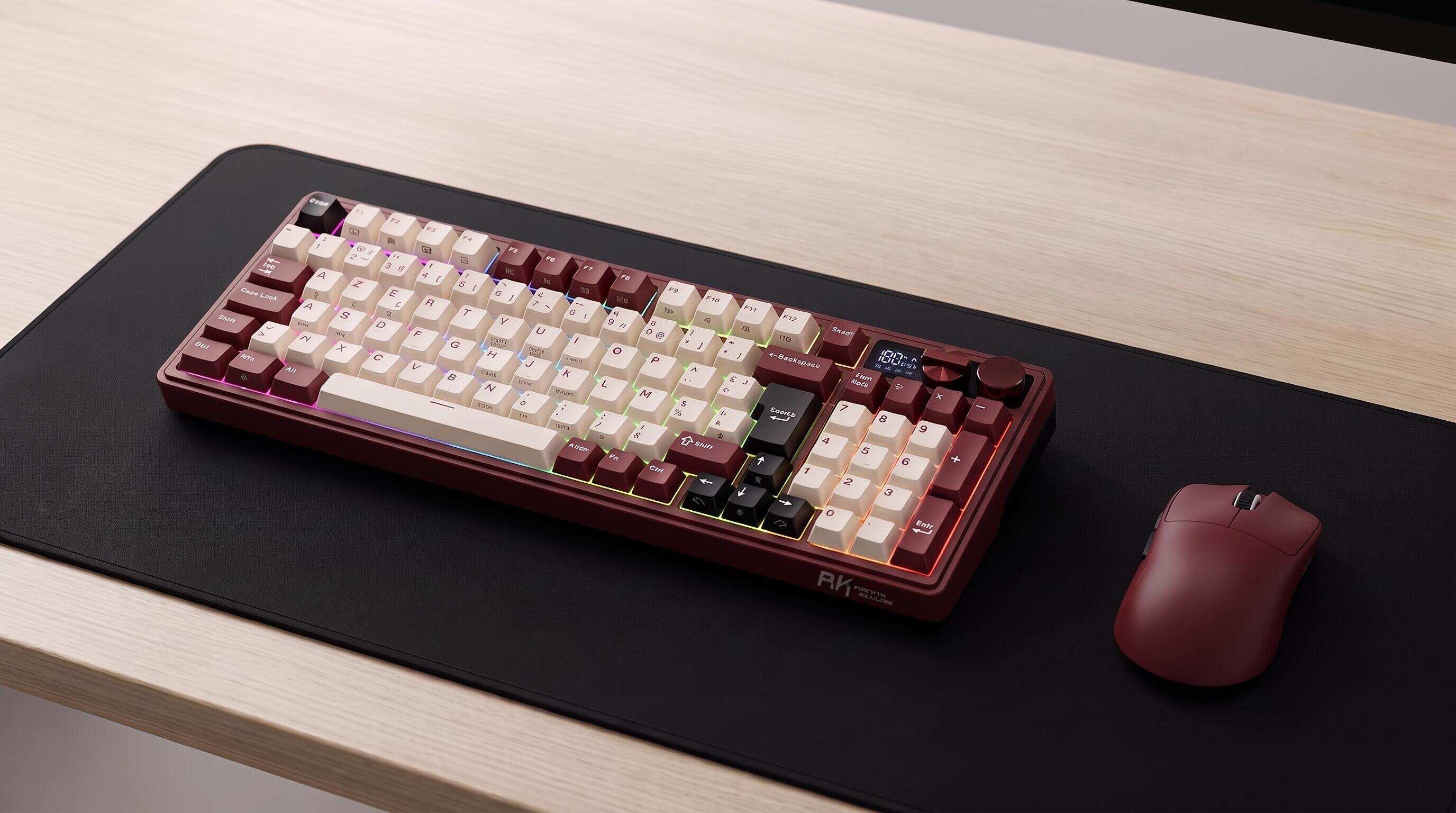 Clavier mécanique sans fil RK pour gaming compétitif, design minimaliste, switches mécaniques haute précision