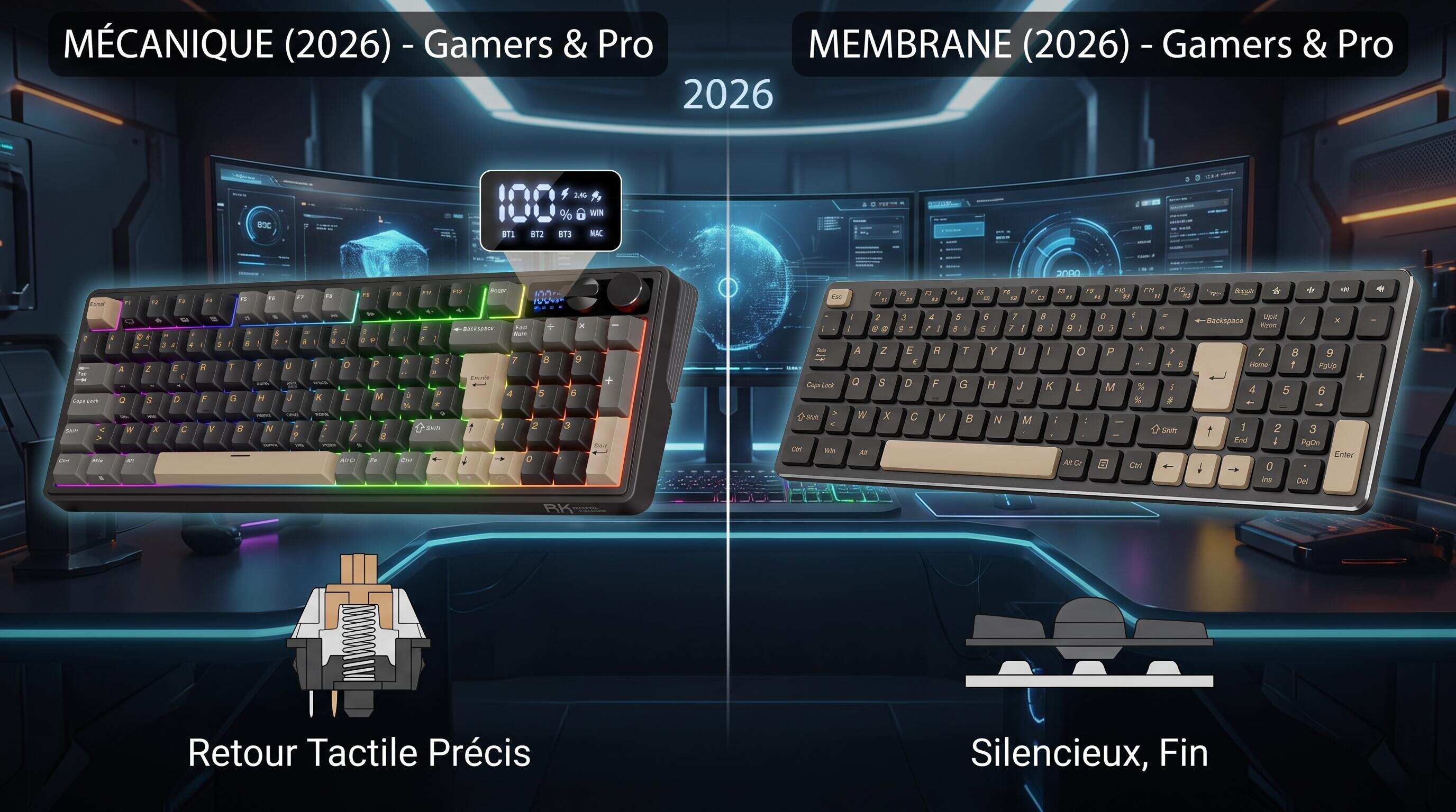 Clavier mécanique ou clavier à membrane : comparatif complet pour bien choisir en 2026