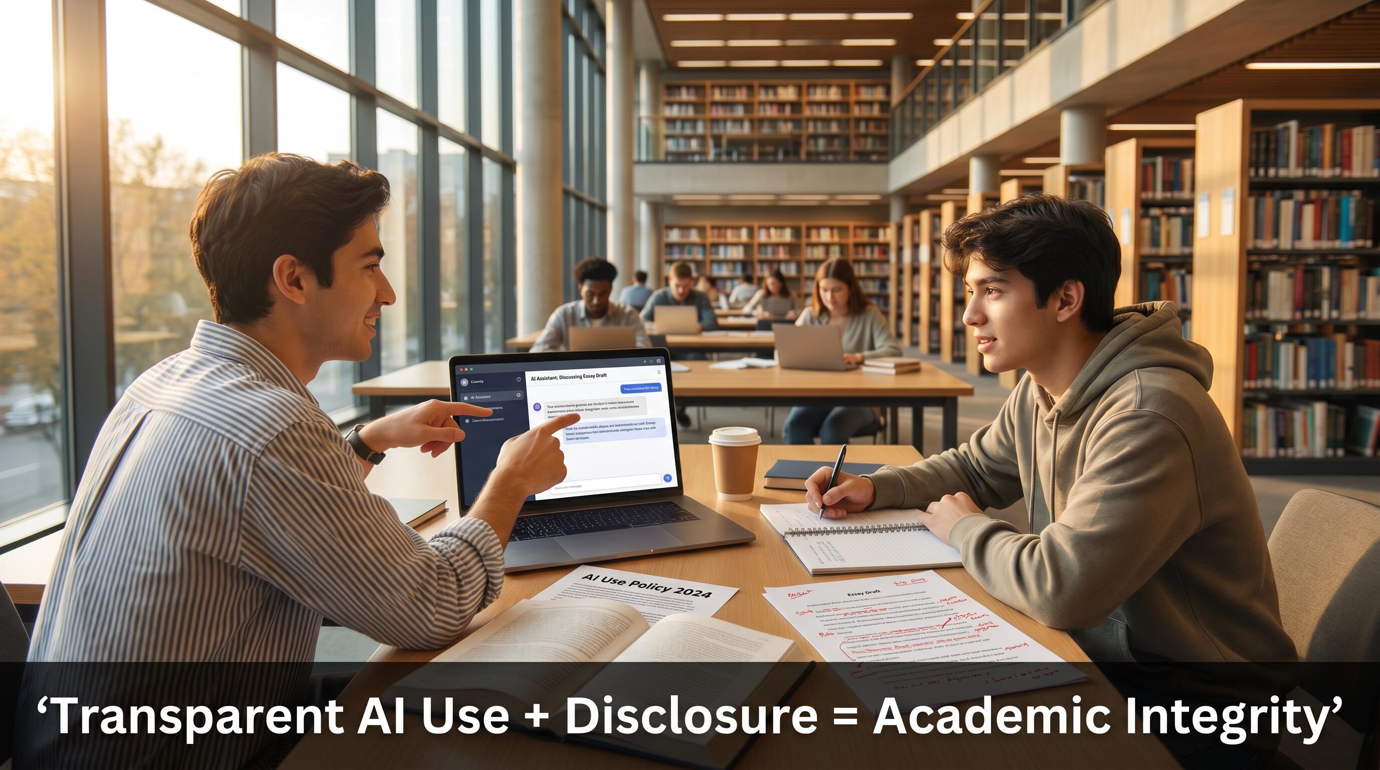 Infographic showing the spectrum of AI use in student assignments from permitted to prohibited