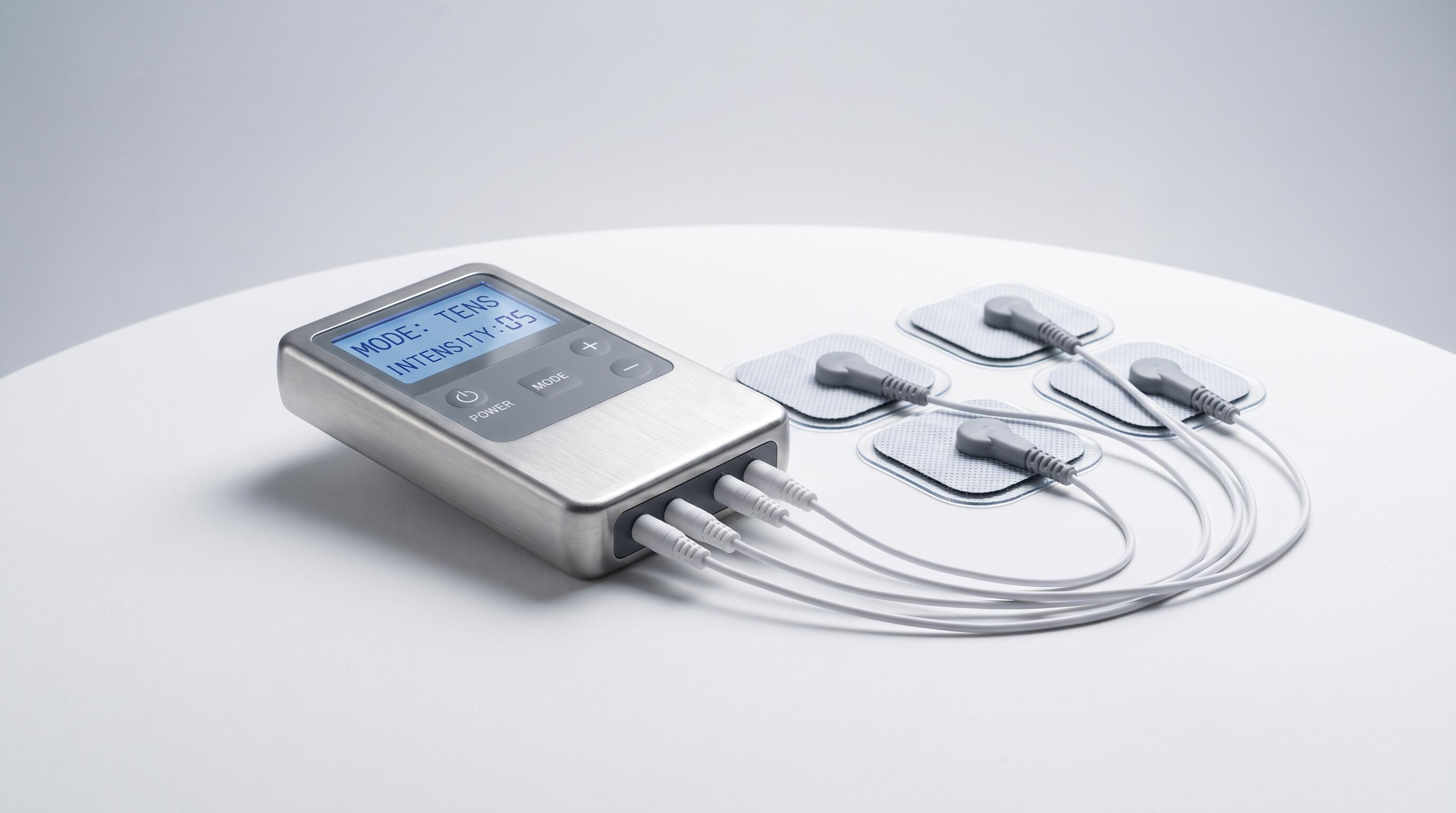 Professional-grade iStim TENS EMS combo device with electrode pads for home pain relief and muscle recovery