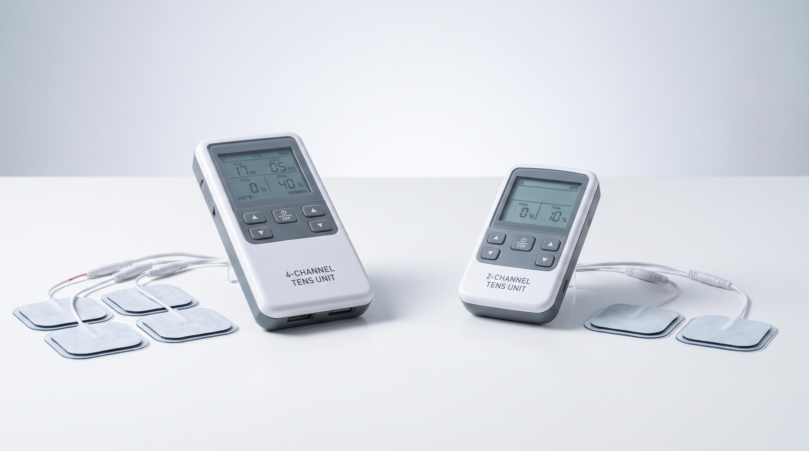 A side-by-side comparison of 4-channel and 2-channel TENS units for home pain relief