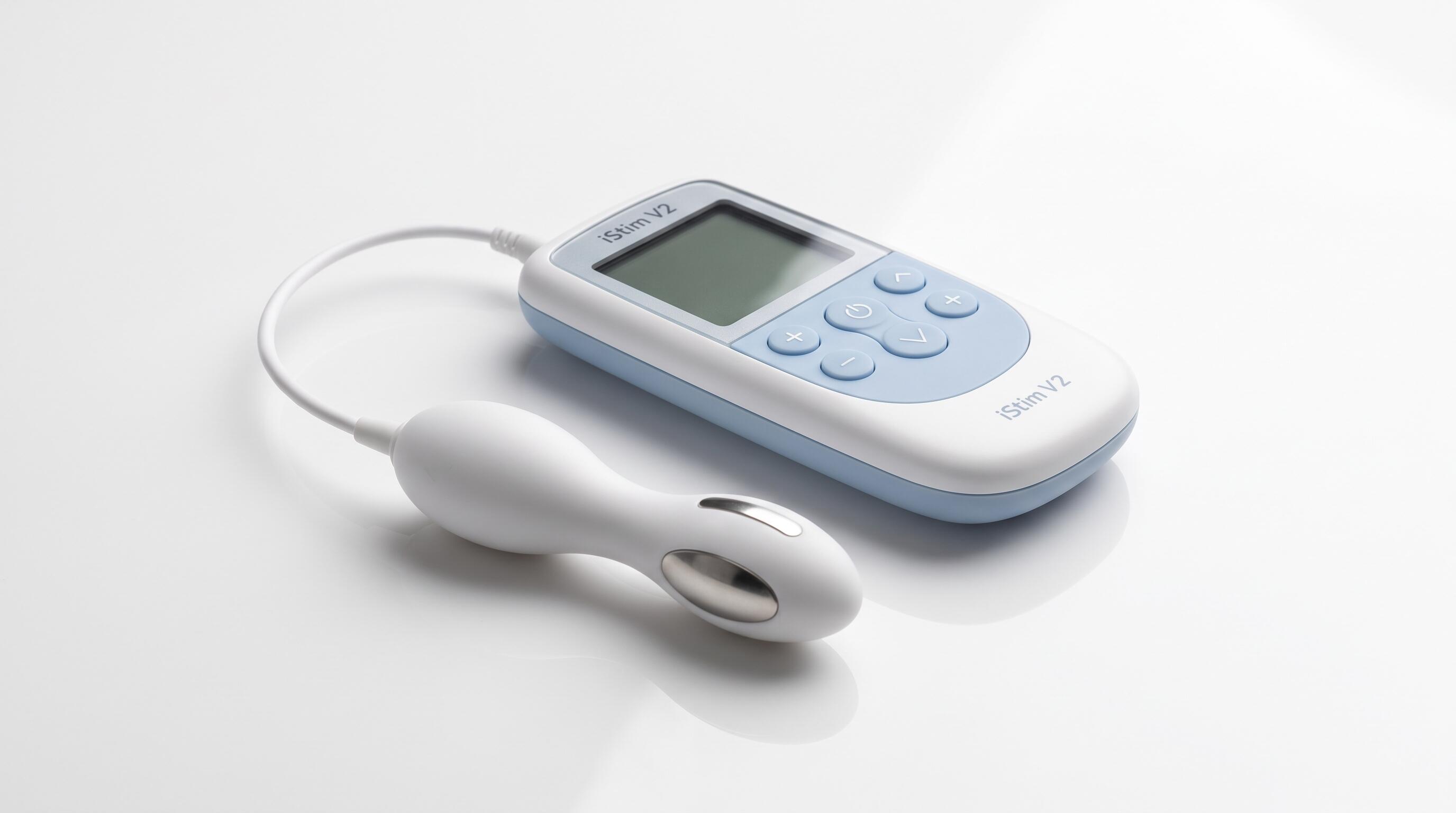 Best pelvic floor stimulator for postpartum recovery with iStim V2 Kegel device shown on clean background