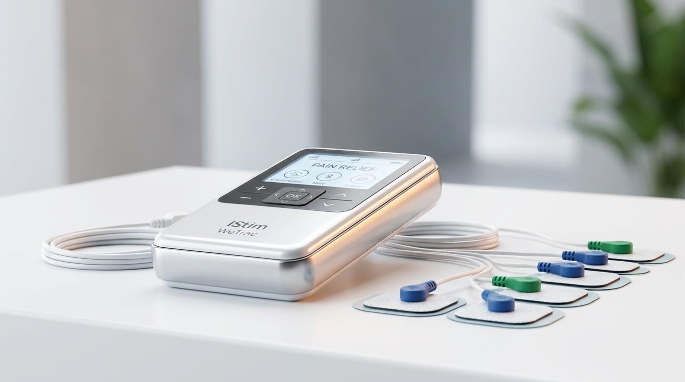 iStim WeTrac portable TENS unit review for drug-free pain relief at home