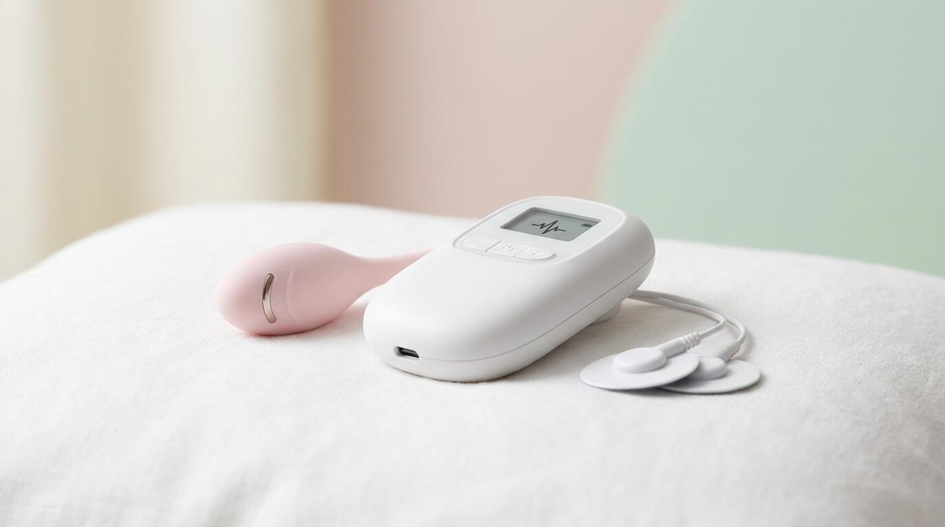 Electronic Kegel stimulator device with probe for beginner pelvic floor training at home