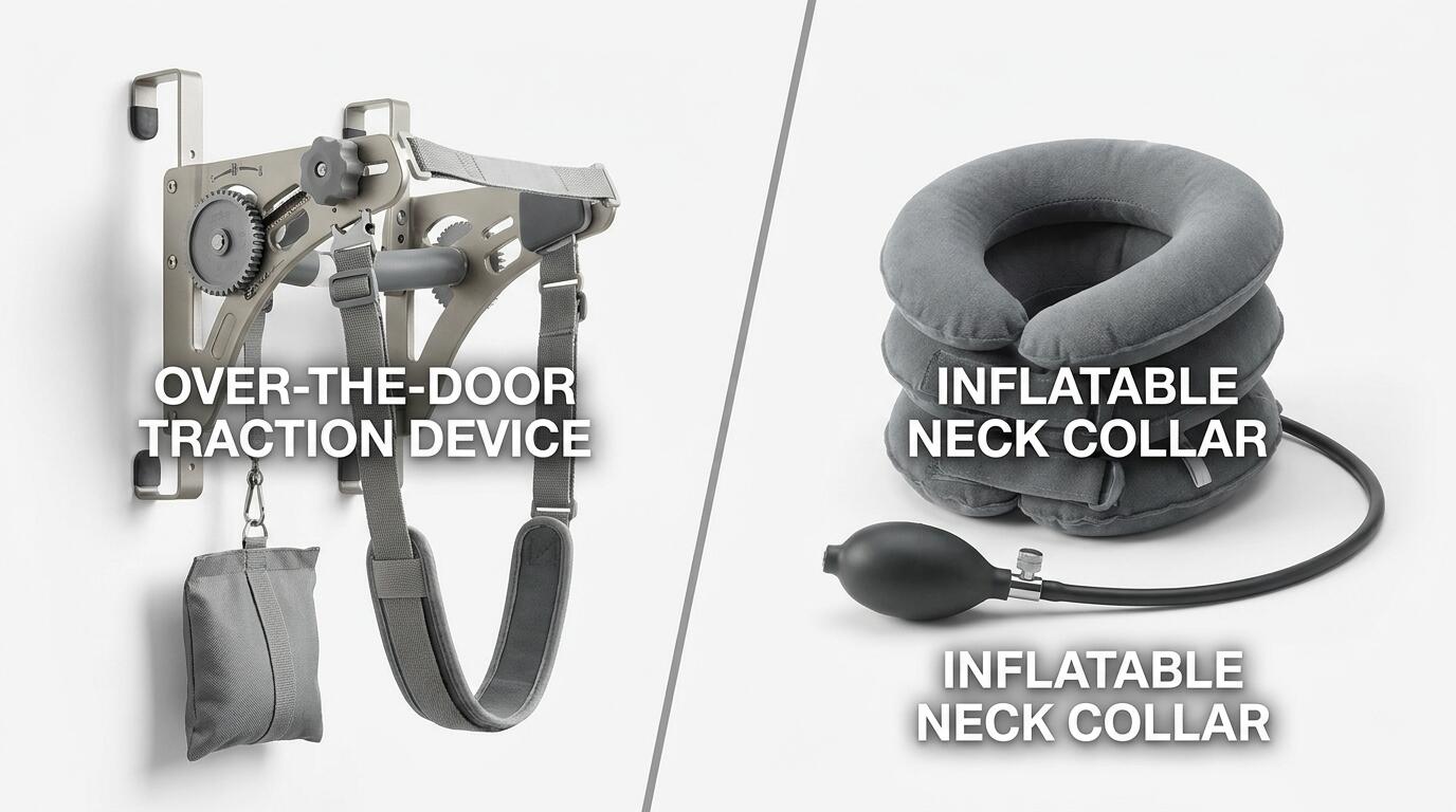 Cervical traction device compared to inflatable neck collar for home neck pain relief