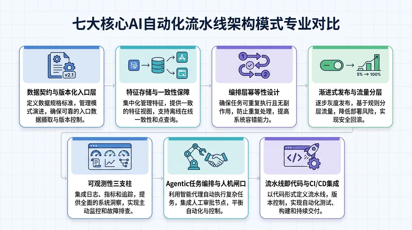 AI自动化流水线架构模式对照图