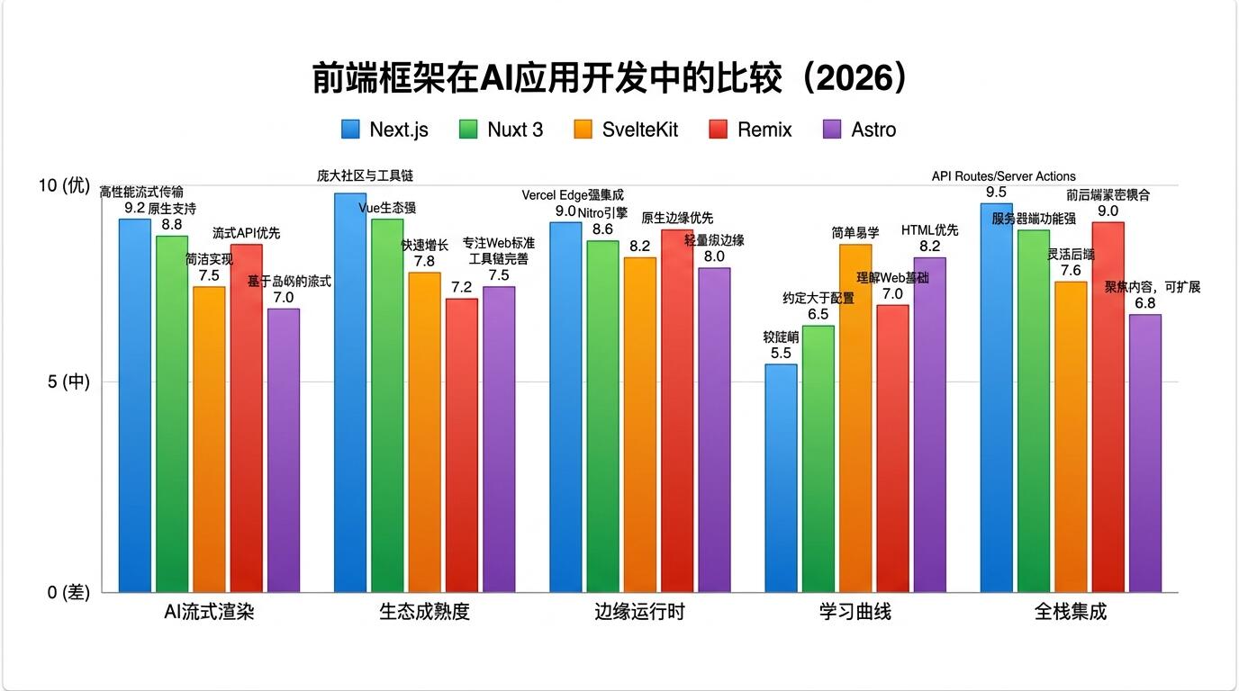 前端框架AI开发适配能力对比图