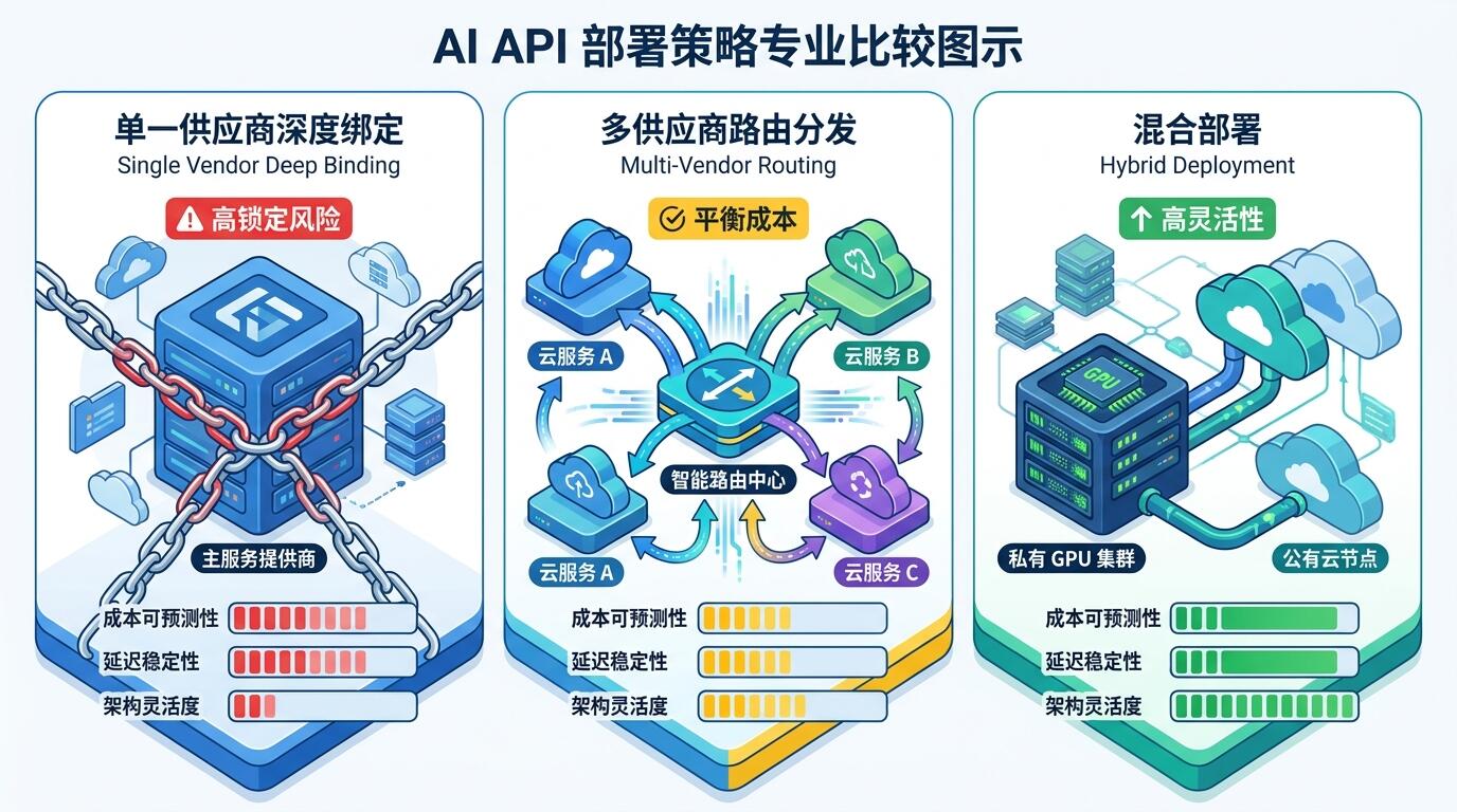 三种AI API依赖策略的成本与架构对比分析