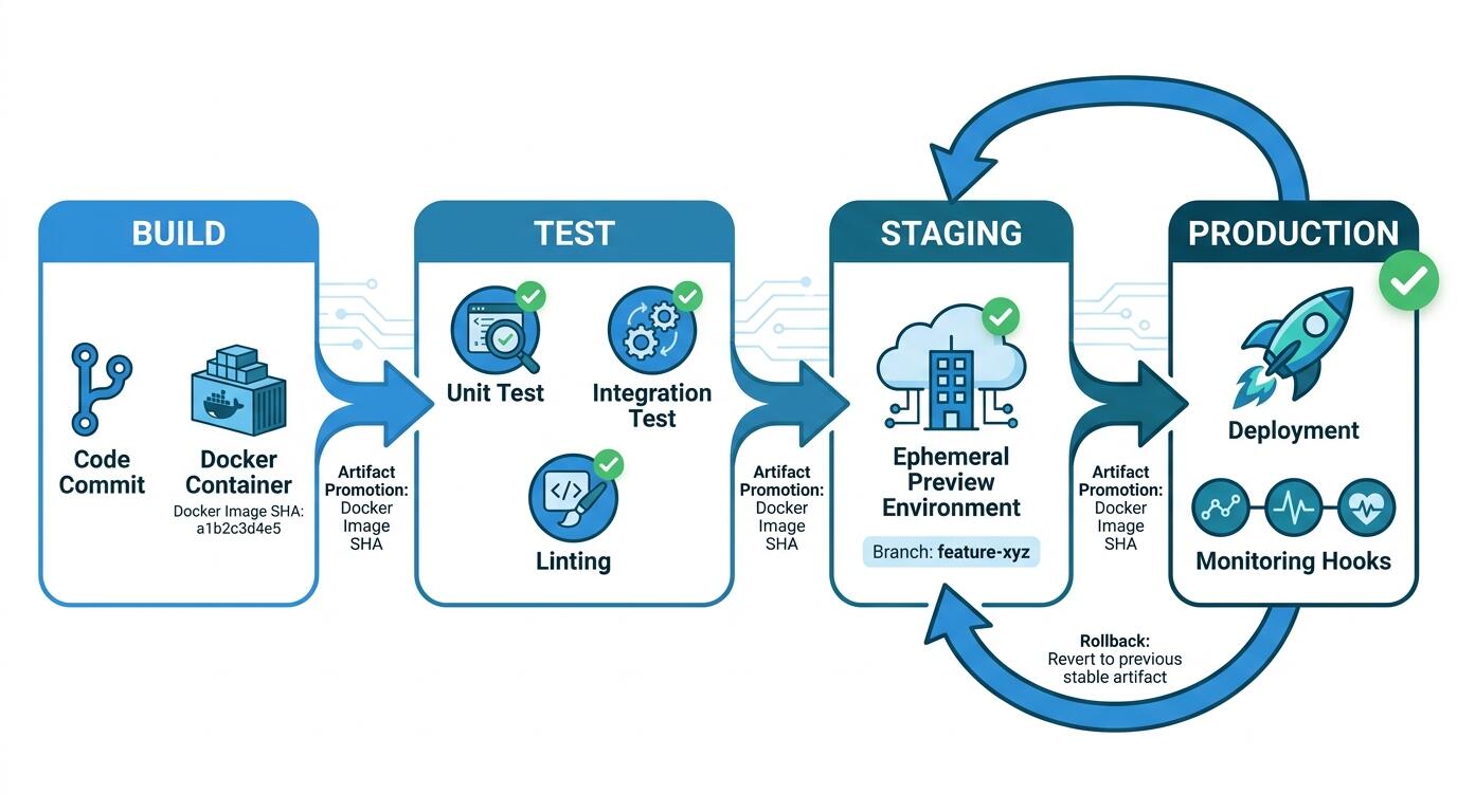CI/CD pipeline workflow for small teams and solo developers