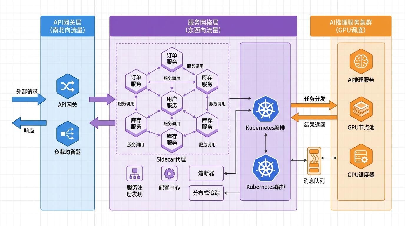 微服务架构生产系统设计示意图