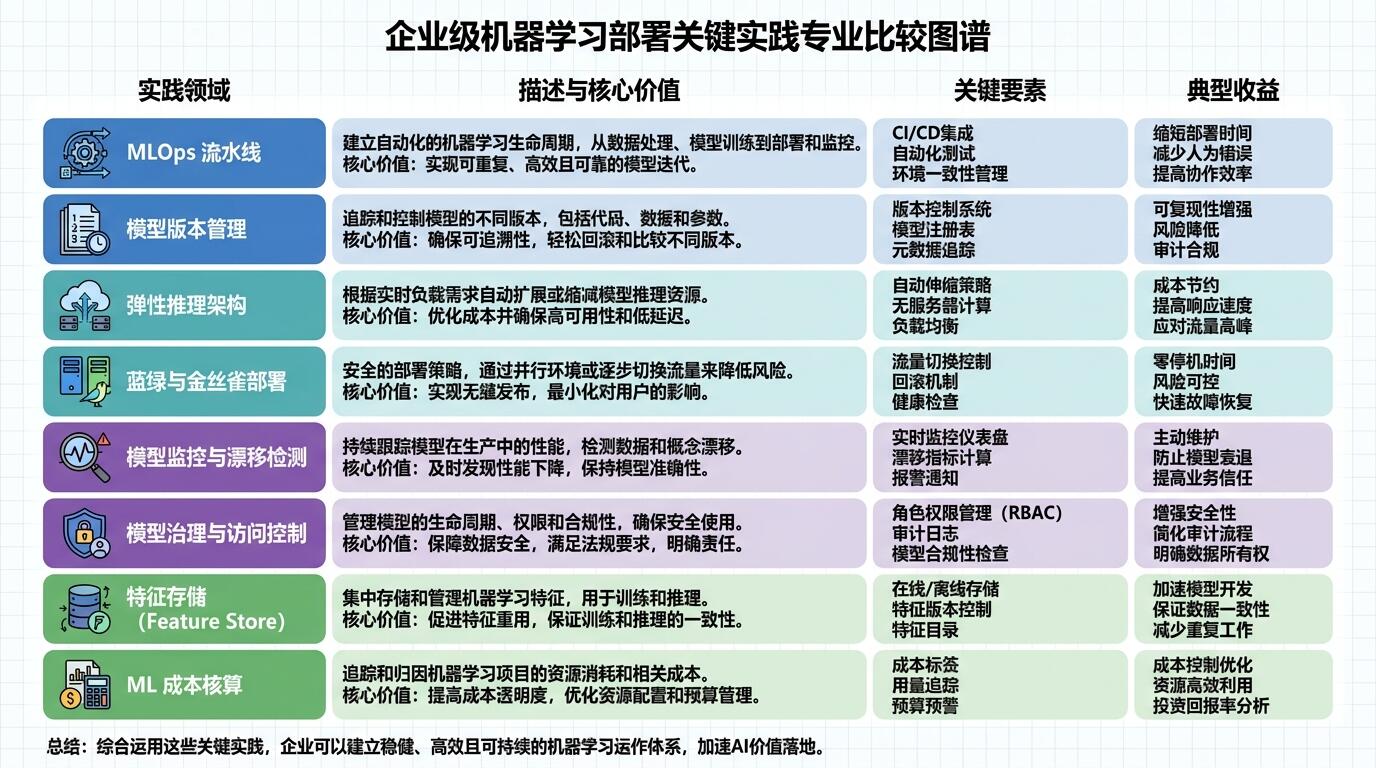 企业机器学习模型规模化部署架构对比