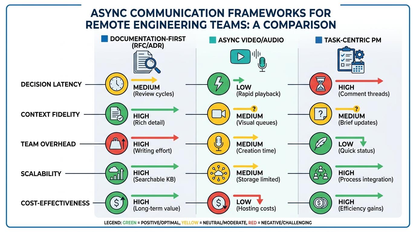 Remote engineering team async communication comparison