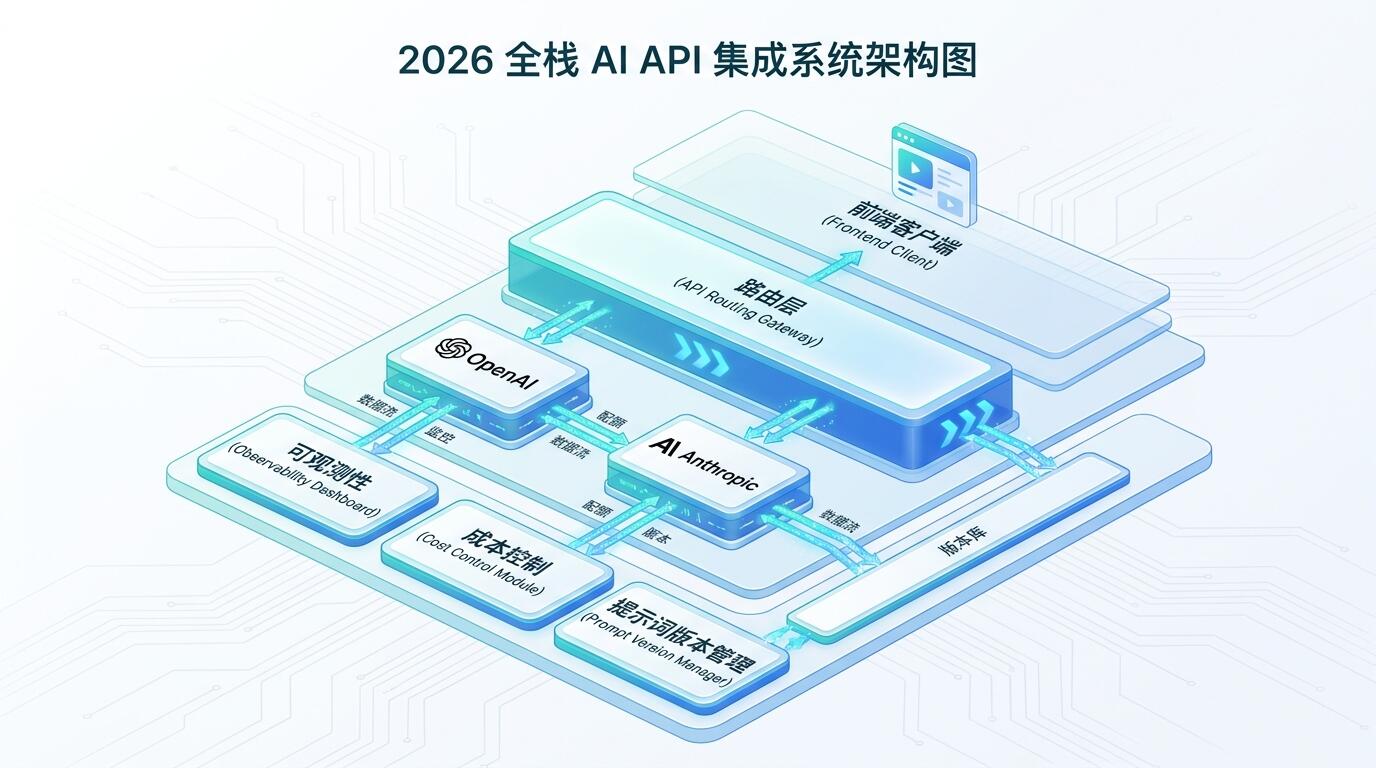 全栈产品AI API集成架构示意图
