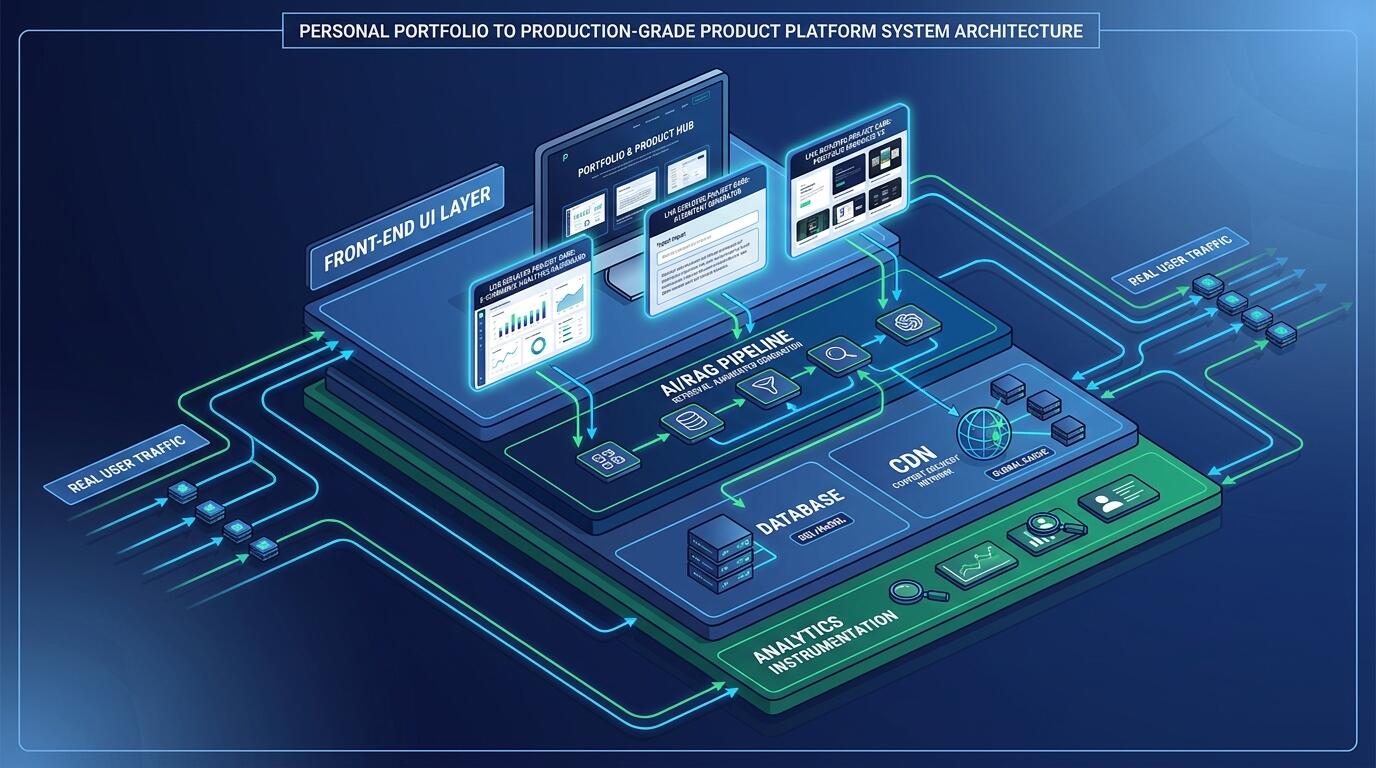 Personal portfolio as a working product showcasing AI architecture and full-stack engineering skills