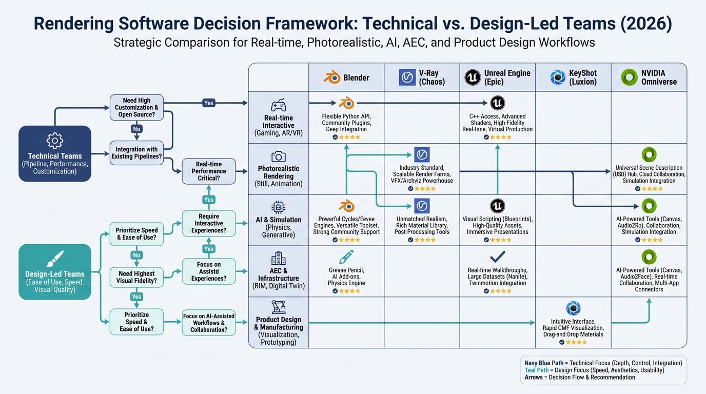 Decision framework for selecting rendering software