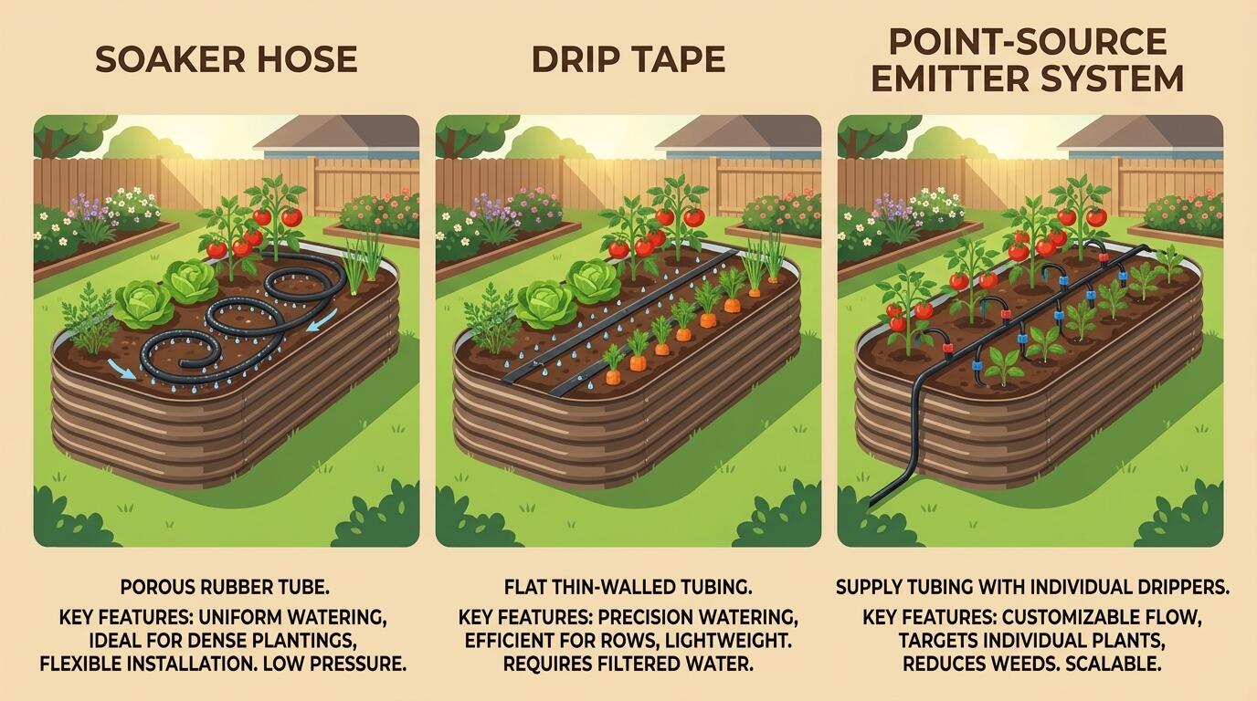 Drip irrigation system options comparison