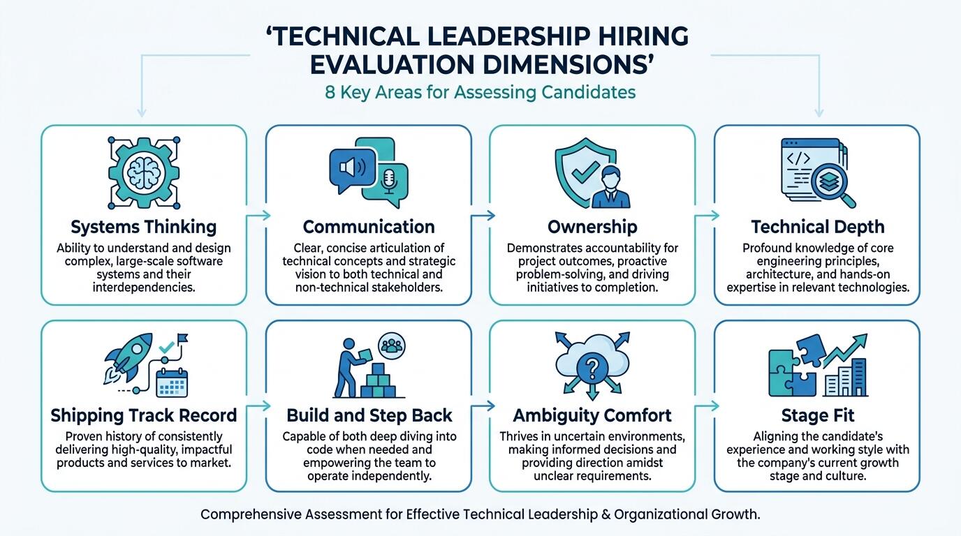 Evaluation framework diagram for full-stack leadership candidates