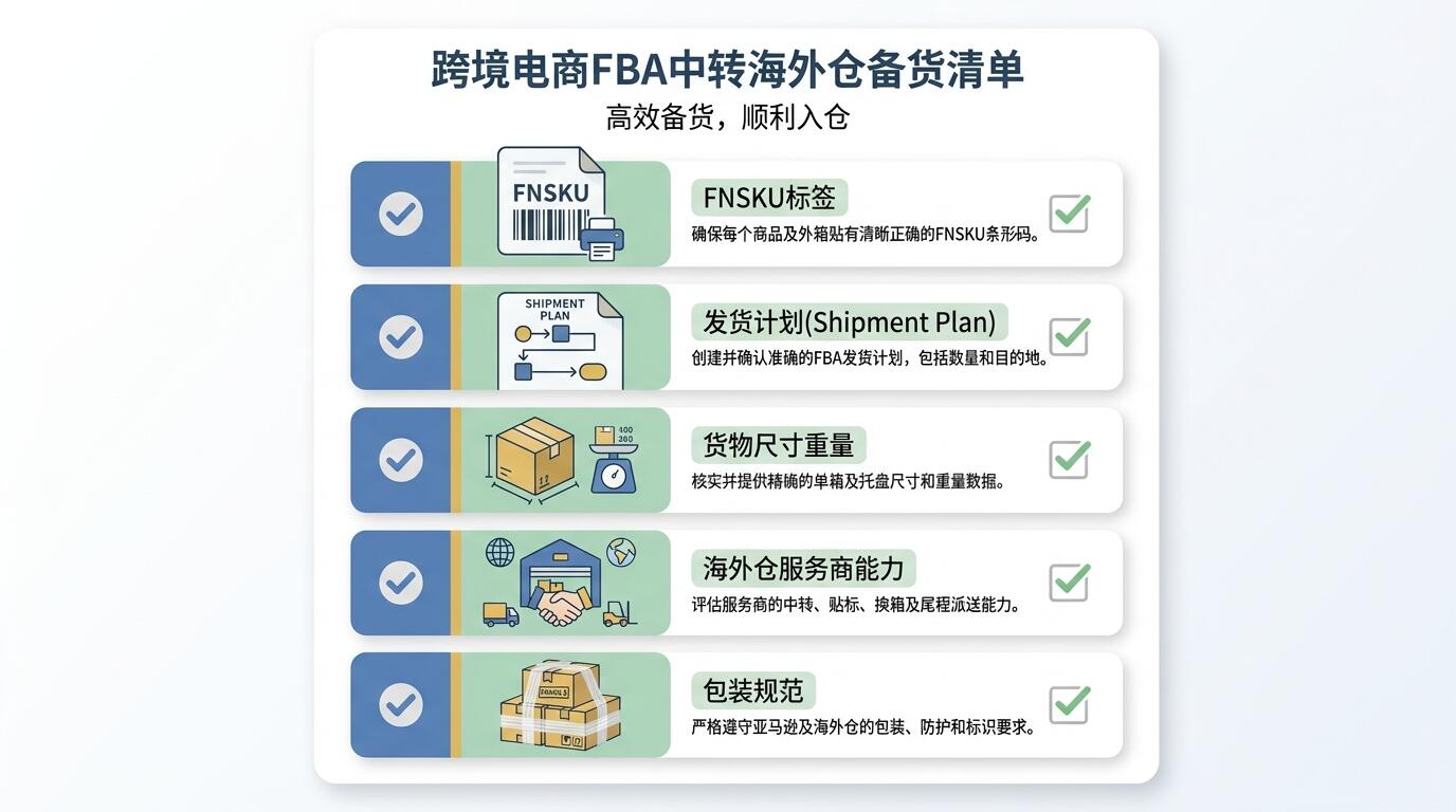 跨境卖家FBA中转流程准备工作清单