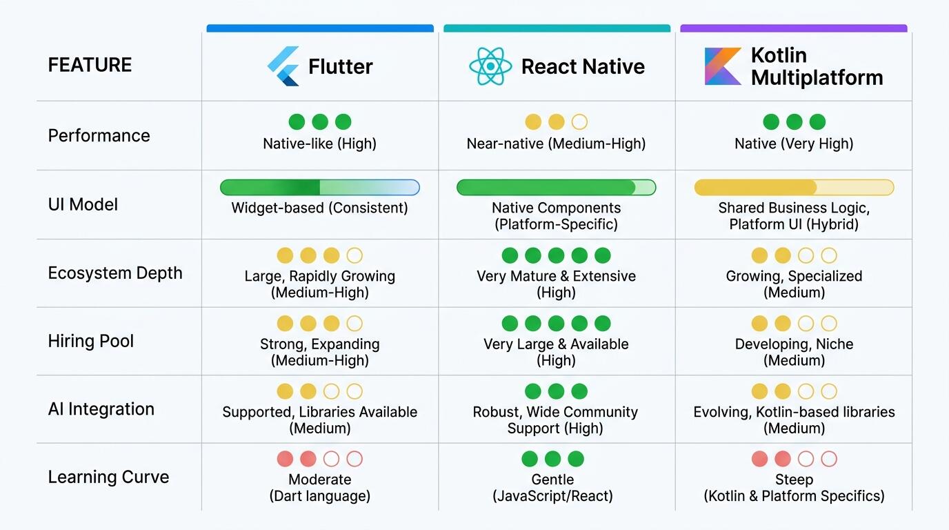 Cross-platform framework decision matrix for mobile teams