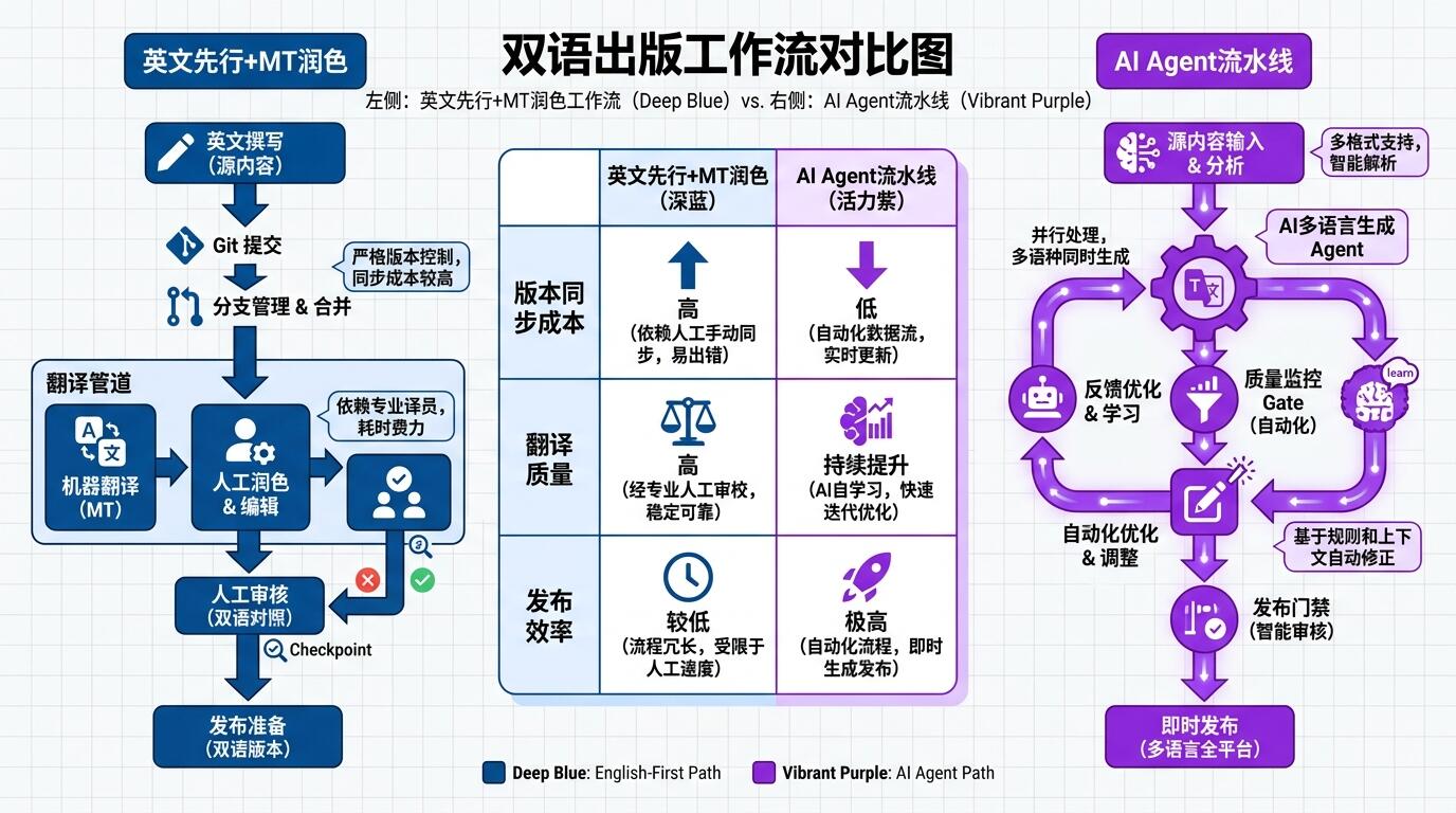 双语发布工作流方案对比：从人工双轨到 AI Agent 流水线的工程选择路径