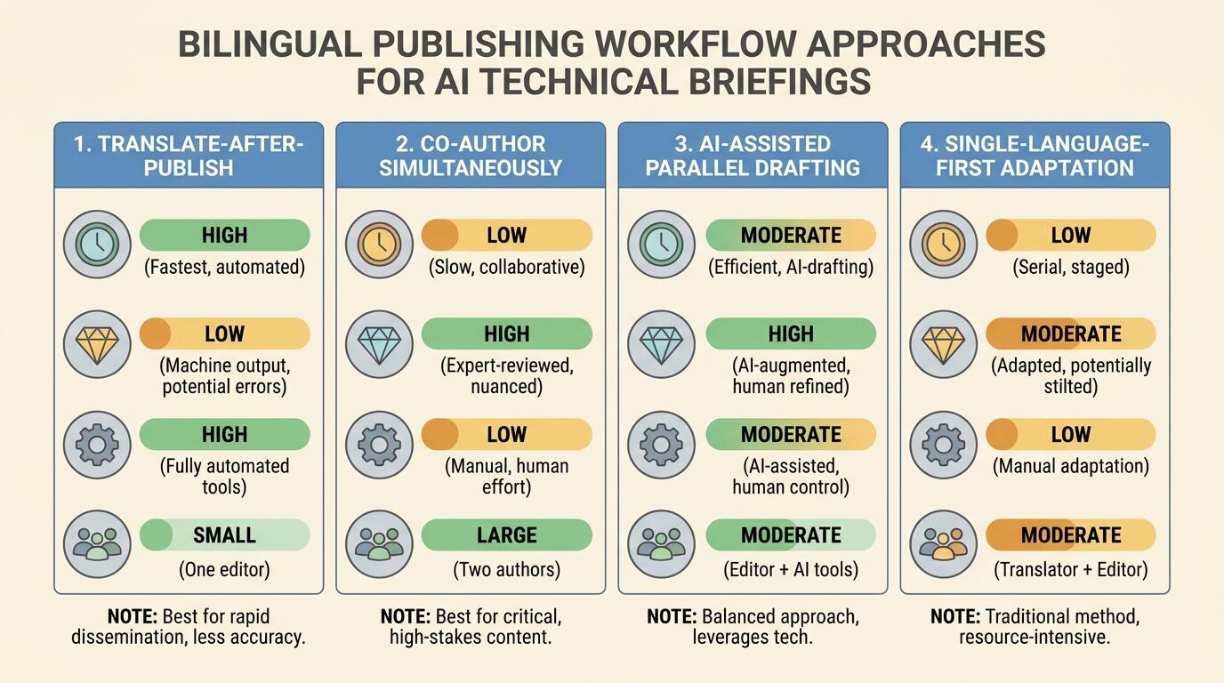 Bilingual AI publishing workflow comparison