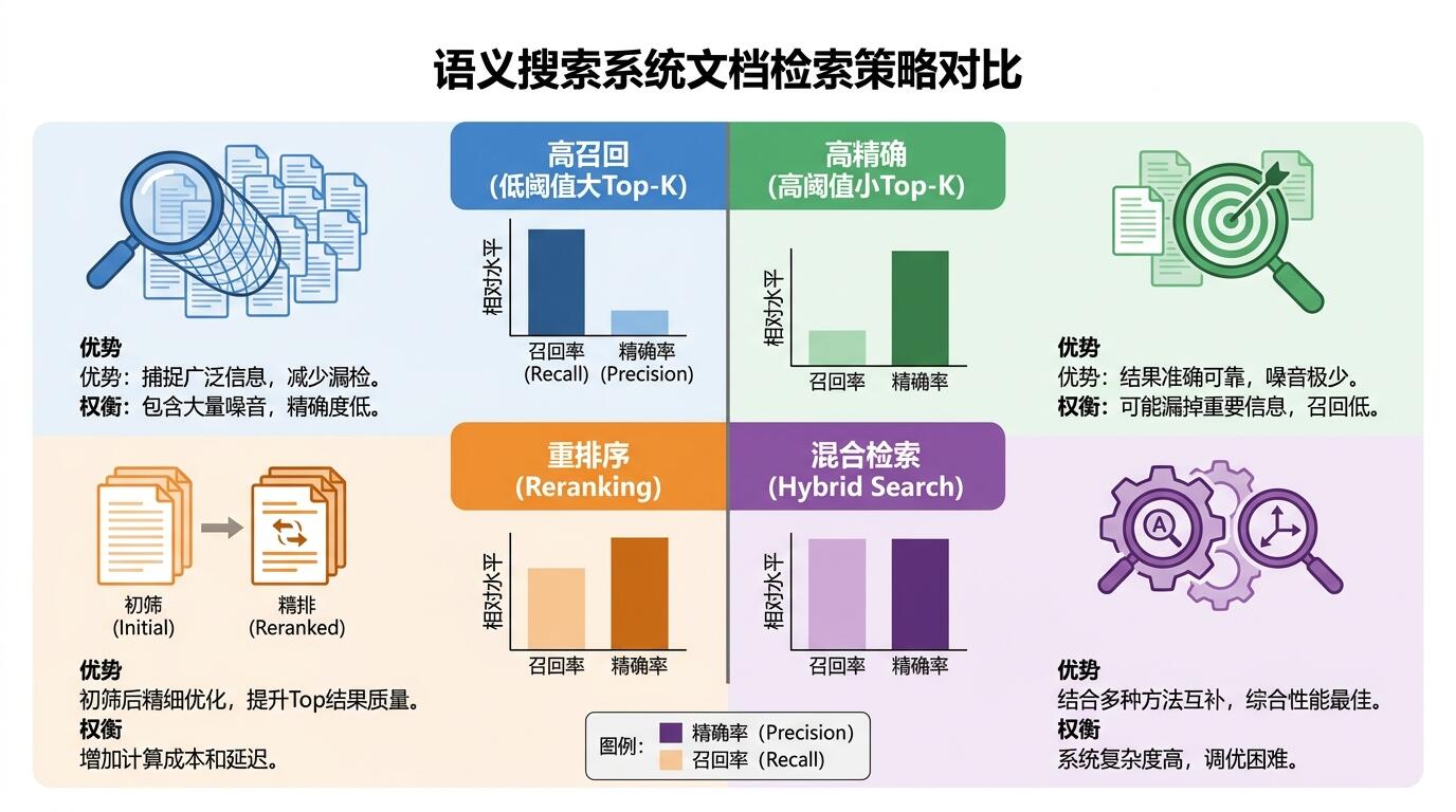 语义搜索召回率与精确率权衡的实战对比图