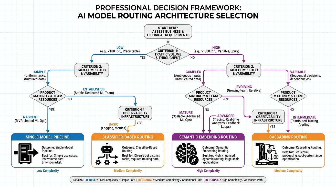 Model routing decision framework diagram