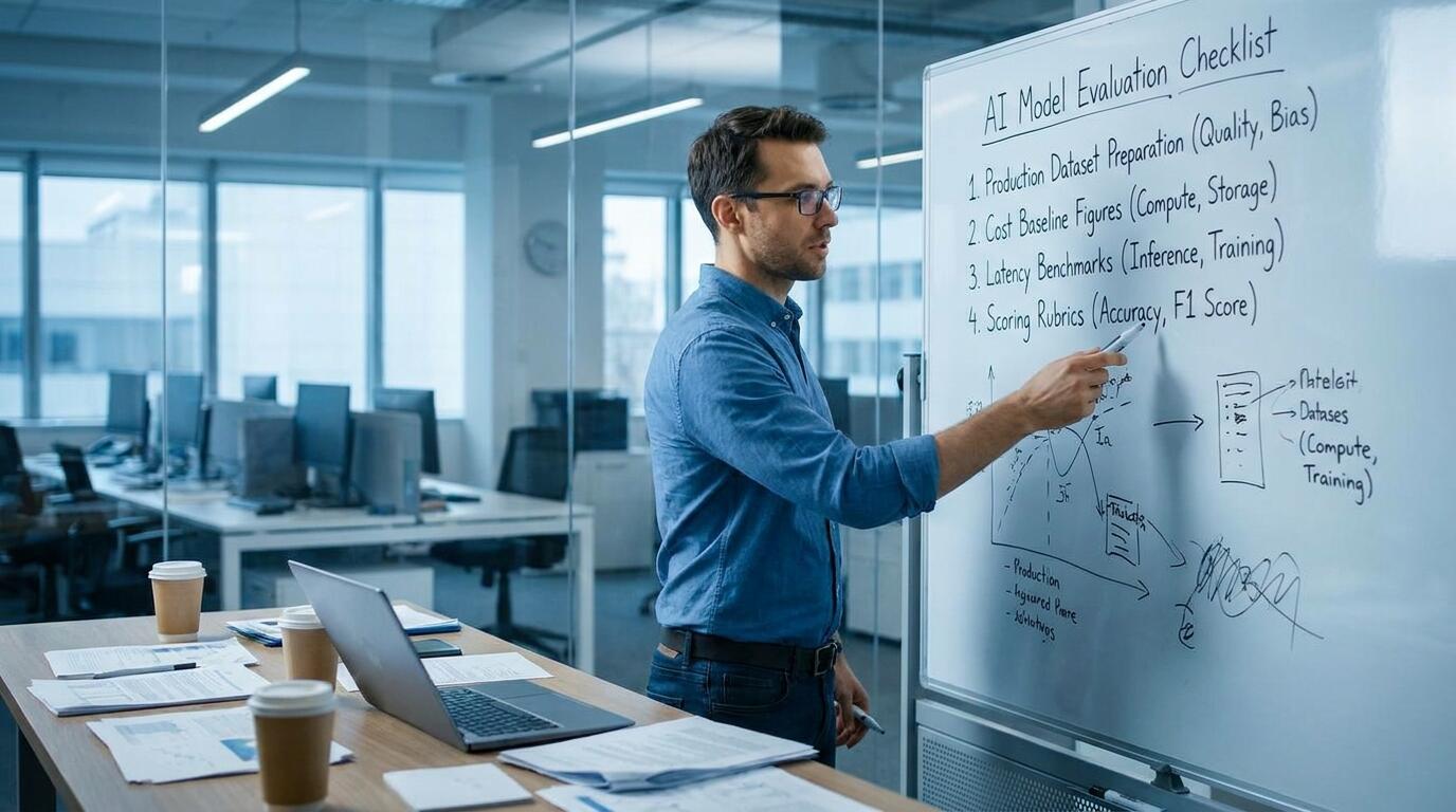 Preparation checklist for AI model evaluation workflow
