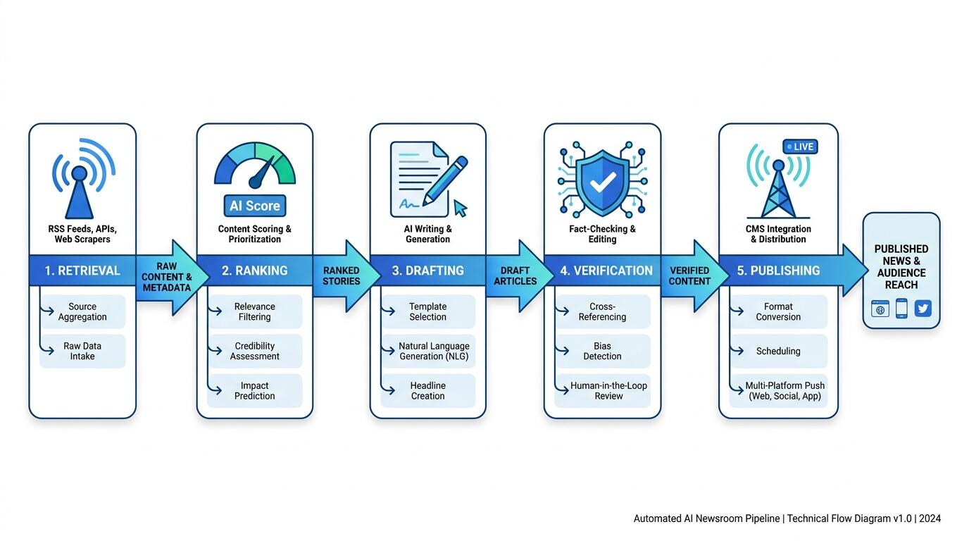 Automated Newsroom Pipeline Diagram