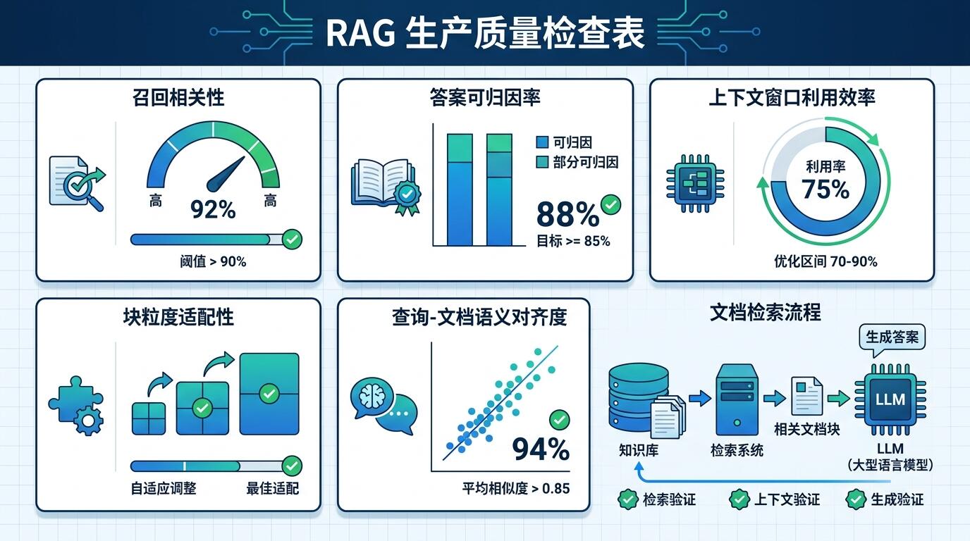 RAG检索质量自查清单:生产环境中五个必须验证的核心指标