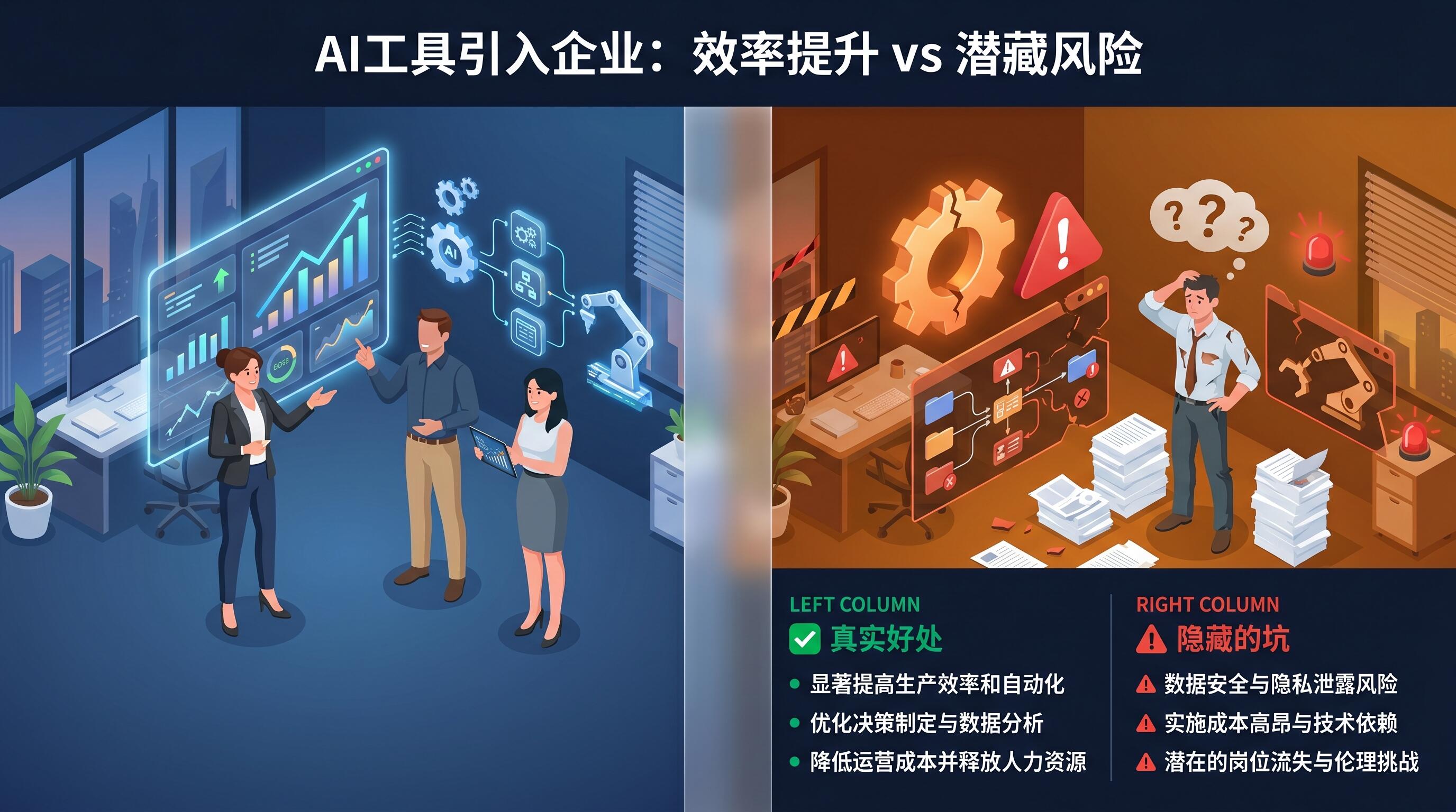 AI工具引入企业工作流的利与弊分析封面图