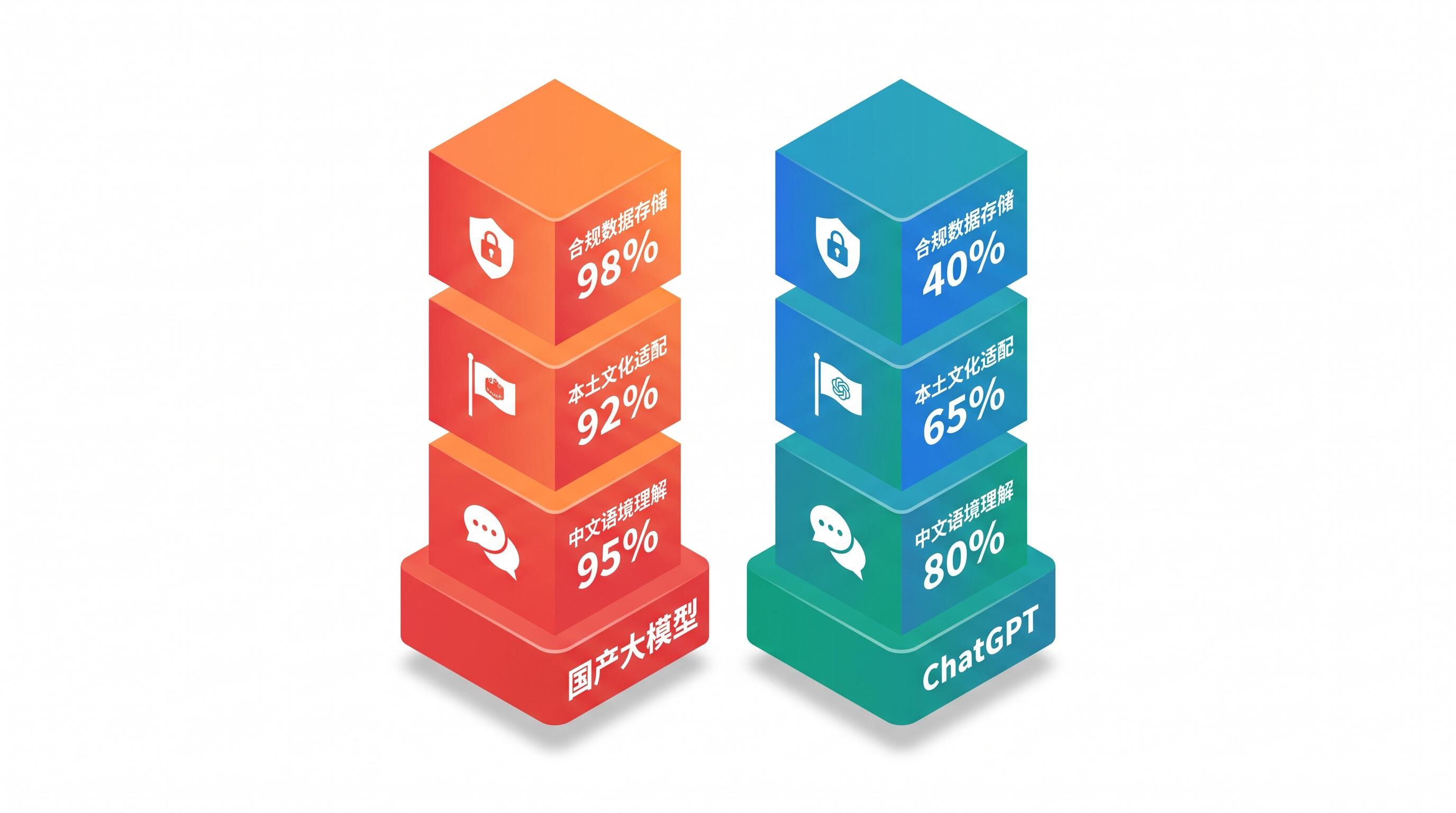 国产大模型与ChatGPT功能对比图表